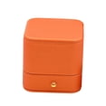 thumbnail image 3 of Caja para anillos Sunnimix de cuero PU naranja para compromiso y boda, 3 of 8