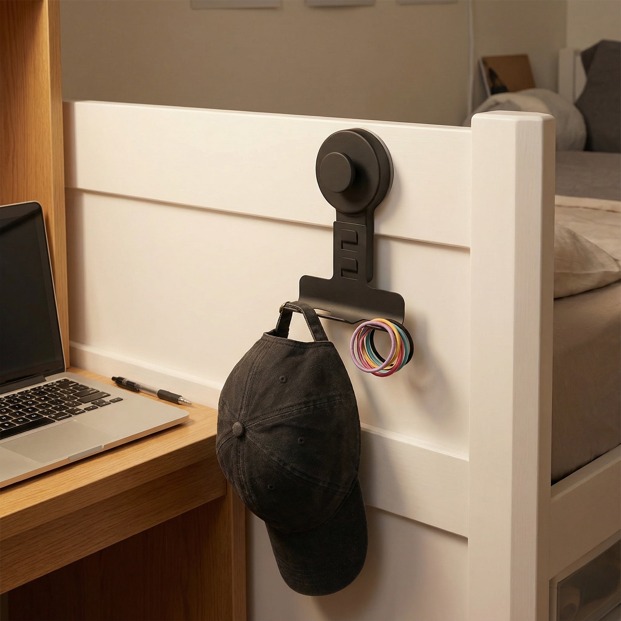 Unique Bargains Suction Cup Hooks for Shower 2-Pack Wall Hooks for Hanging Black1