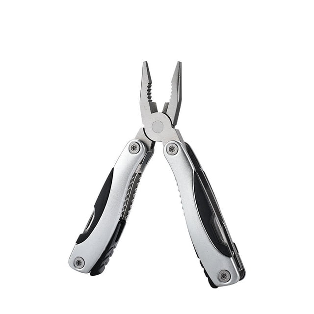 Pinces Multifonctions, Mini Outil Pliable avec Couteau Tournevis Ouvreur, Pinces Combinées Portatives en Aluminium pour Camping, Randonnée, Survie en Plein Air, Argent