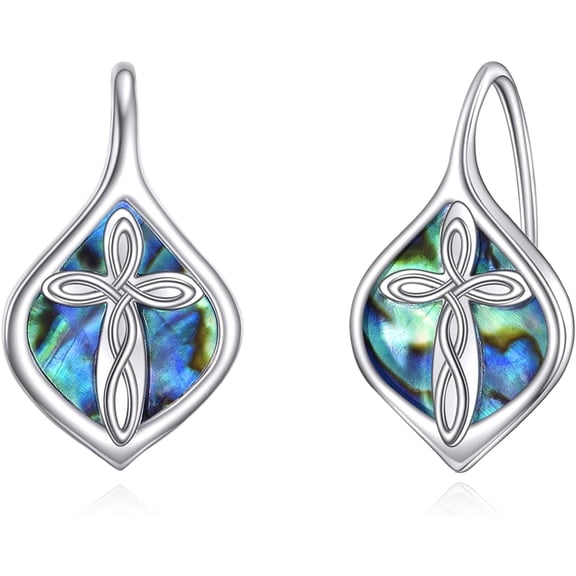 JUSORA Cross Earrings 925 Sterling Silver Cross Hoop Earrings Religion Jewelry Gifts for Women