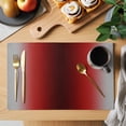 thumbnail image 2 of Dark Red Grey Black Ombre Placemats Set of 4, Farmhouse Gradient Minimalist Placemats for Dining Table, Place Mats for Kitchen Tabletop, Waterproof Wipeable Dining Table Mats Set, 2 of 9