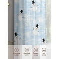 thumbnail image 2 of Light Blue Christmas Sheer Curtains 45 Inch Length 2 Panels Set, Semi Transparent Voile Rod Pocket Curtains for Living Dining Room Bedroom Drapes Xmas Snowflake Snowman, 2 of 8