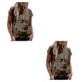 thumbnail image 3 of Qarigey Camiseta de pintura al óleo para mujer, blusa de manga corta con estampado gráfico, cuello , camisa divertida, ropa de moda, sudadera OFSAS-00881 4XL 2Conjunto, 3 of 6