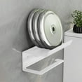 thumbnail image 6 of Toilet Paper Holder Aluminum Alloy Tissue Rack | No Drilling Wall Mount | Bathroom Phone Shelf Storage | Modern White | Includes Installation Accessories | 16.5x10x6x7cm, 6 of 6