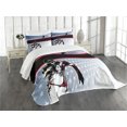 thumbnail image 3 of Ambesonne Americana Quilted Bedspread Set 3 Pcs, Baseball Player Stars, Queen Size, Multicolor, 3 of 5