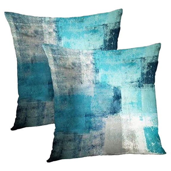 Alricc Turquoise Throw Pillow Covers 20x20 Teal, 2 Pack Square Decorative Pillow Cases Cushion for Farmhouse Home Decor