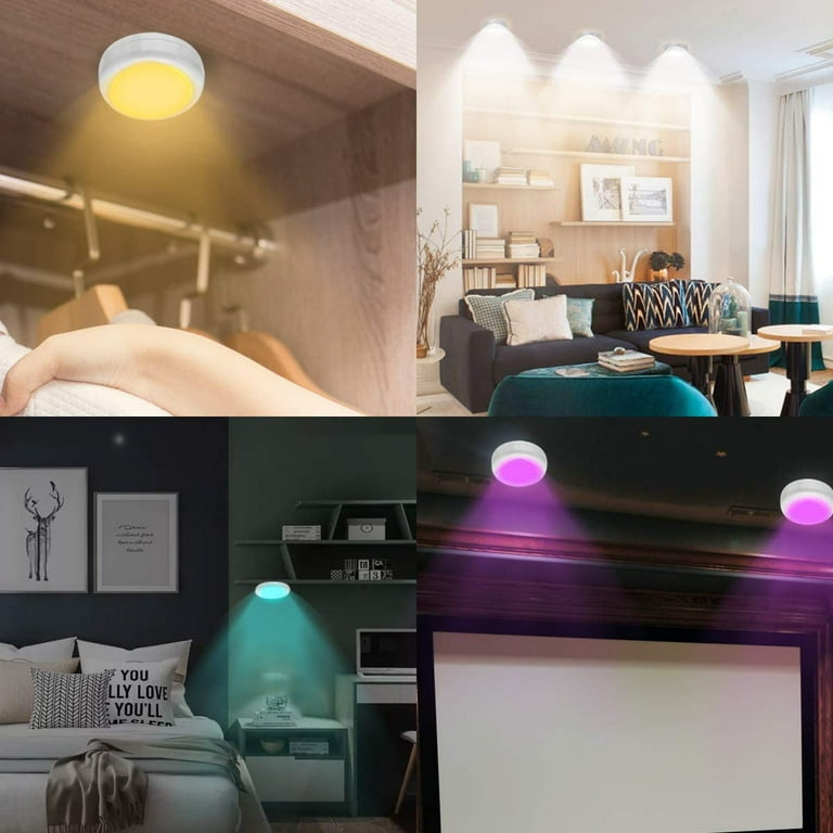 Puck Lights with 2 Remote Controls Cadrim 13 Colors Changeable