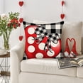 thumbnail image 2 of Valentines Day Pillow Cover 18x18 Inch Black White Buffalo Plaid Checkered Red Love Heart Polka Dot Bowknot Decoration Throw Pillow Covers Holiday Home Decorative Cushion Case for Couch, 2 of 6