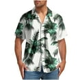 thumbnail image 2 of SGFCWSX Mens Short Sleeve Hawaiian Shirt Button Down, Tropical Floral Print Stylish Summer Vacation Casual Outfit Multicolor Size M, 2 of 5
