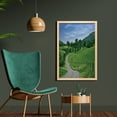 thumbnail image 2 of Scenic Summer Wall Art with Frame, Idyllic Road in Grassy Forest Photo, Printed Fabric Poster for Bathroom Living Room, 23" x 35", Fern Green Sky Blue, by Ambesonne, 2 of 2