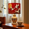 thumbnail image 6 of Linen Drum Lampshades Red Sky Elegant Cranes Traditional Wildlife Oriental 13"x13"x10" Light Shade for Table Lamps Floor Lamp Shades Lampshade Replacement Assembly Required, 6 of 8