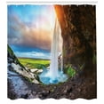thumbnail image 3 of Ambesonne Iceland Shower Curtain, Seljalandsfoss Waterfall, 69"Wx84"L, Multicolor, 3 of 3