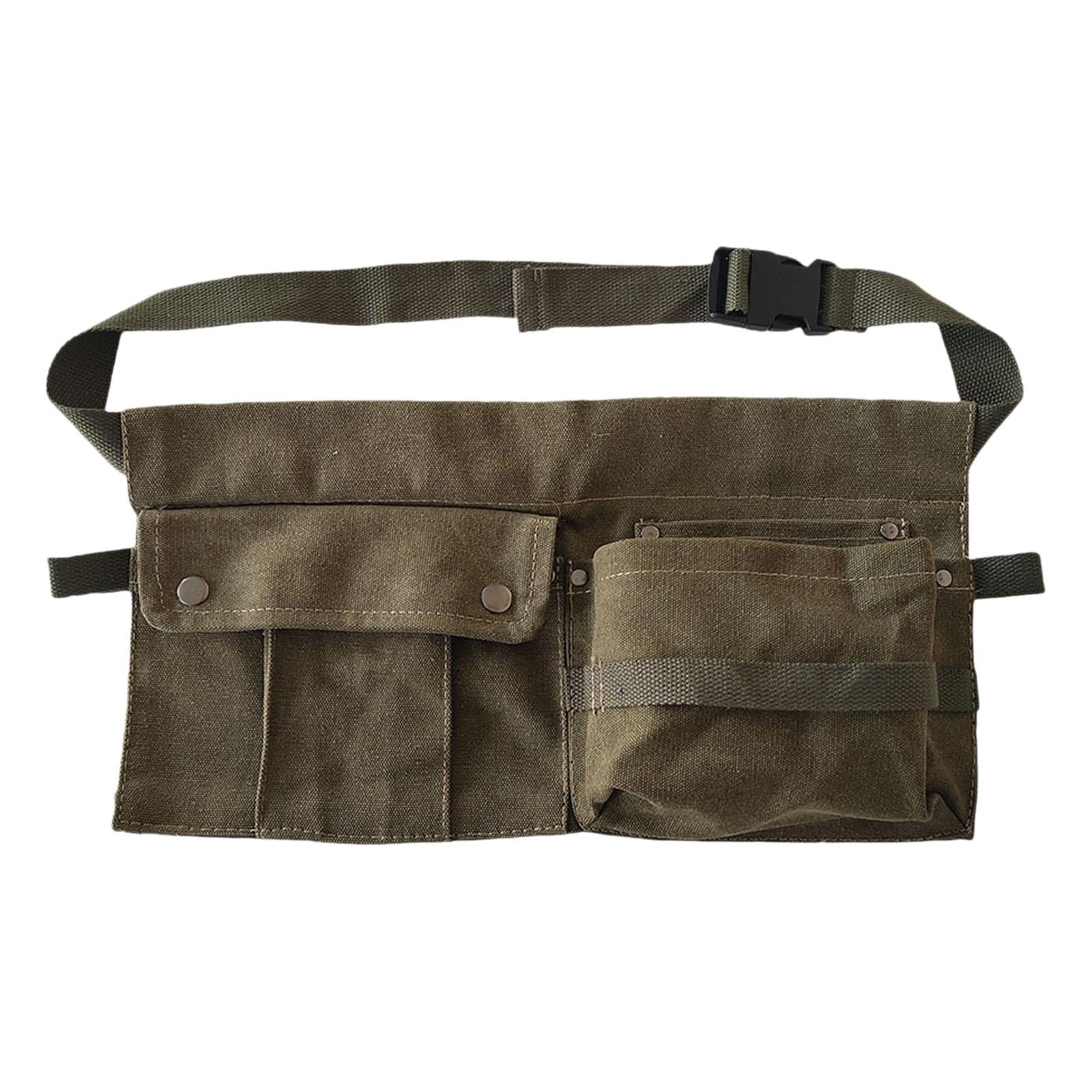 colaxi Tool Waist Bag Portable Tool Bag Large Capacity Canvas Waist Pocket Belt Waist Bag Tools Organizer for Electricians Builders Green
