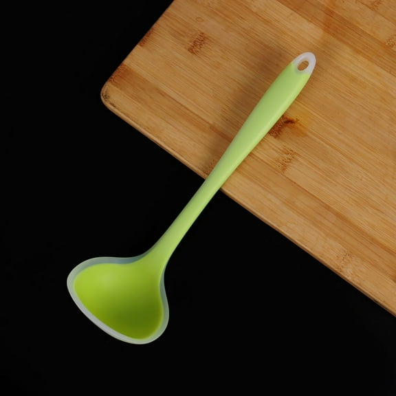 11.4 Inch Silicone Soup Ladle Spoon Restaurant Kitchen Scoop Utensil Cooking Supplies Green