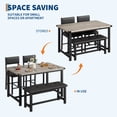 thumbnail image 3 of Modern Space-Saving Dining Table Set for 4 – Includes Rectangular Table, Upholstered Bench & 2 Chairs – Easy Assembly – Perfect for Apartment, Kitchen, Dining Room – Grey, 3 of 8