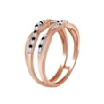 thumbnail image 3 of Round Shape White & Black Cubic Zirconia Twist Enhancer Guard Ring 14K Rose Gold Ring Size - 9, 3 of 3