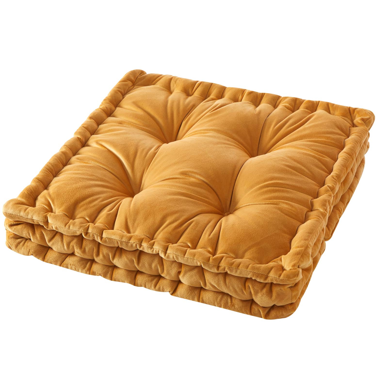 Home Decor Collection Stylehouse 20" x 20" Velvet Golden Rod Yellow Square Decorative Floor Pillow