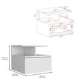 thumbnail image 4 of Tuhome Adele Floating Nightstand with One Drawer and Two Lower Shelves, Wall-Mounted shelf, 4 of 7