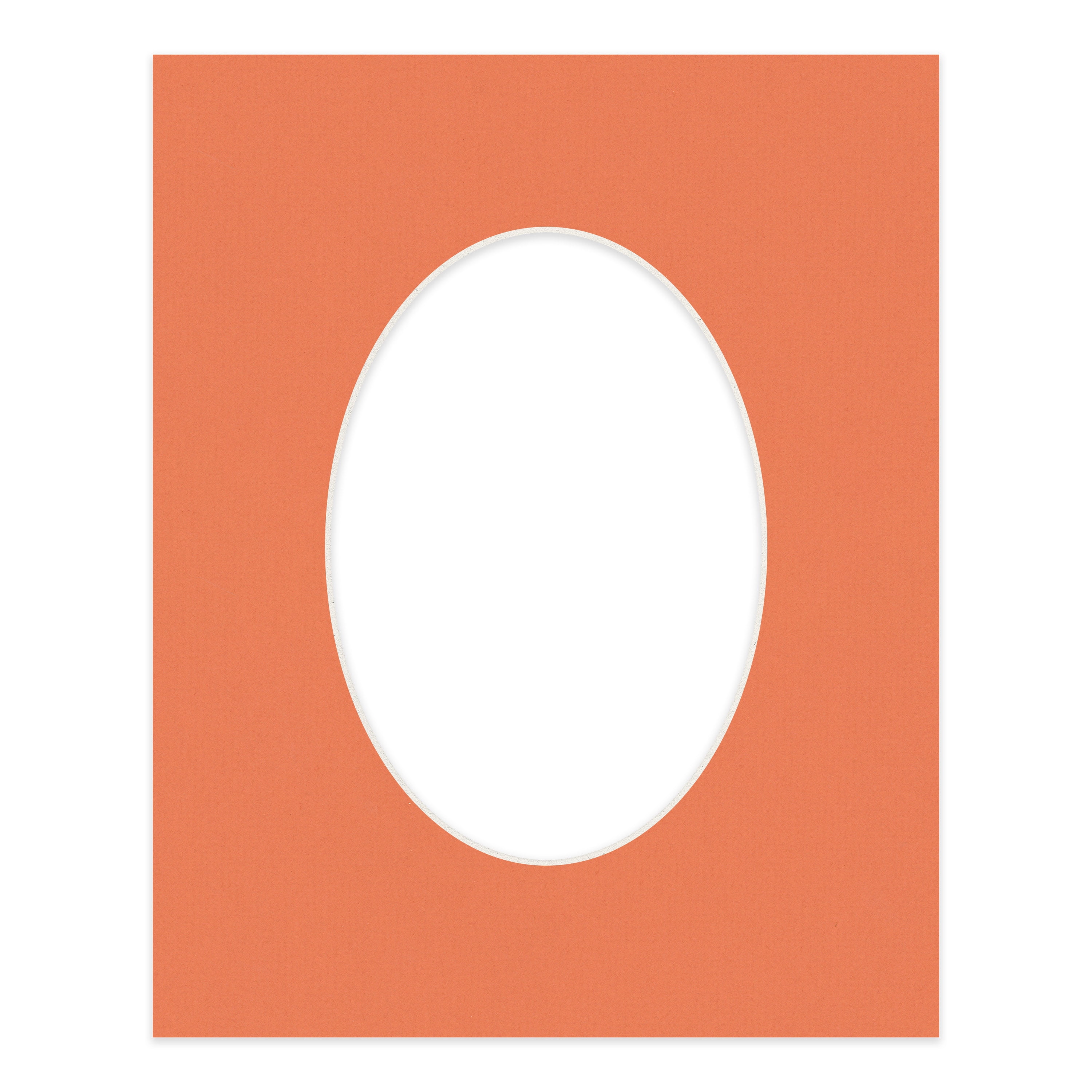 Carnelian Orange Picture Frame Mat for 18x24 Frames - Oval Opening for 15x19 Photos - 1 Mat