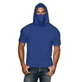 thumbnail image 3 of Fanxing Big and Tall Cooling Sun Shirt with Face Mask Short Sleeve Hoodie Mens UPF 50+ UV Sun Protection Shirts Lightweight Performance Fishing Shirt Blue,XXXXXL, 3 of 9