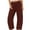 Wine #003, variant on Women's Corduroy Barrel Pants Mid-Rise Elastic Waist Cord Pants Casual Wide Legs Baggy Pant with Pockets Black M