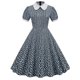 thumbnail image 1 of ICHUANYI Clearance Women Printing Short Sleeve Puff Sleeves Lace Zipper Dress A-Line Skirt(Blue, XXL) ICHUANYI WER2023081106619, 1 of 6