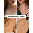 thumbnail image 3 of VESITIM Infinite Heart Pendant Sterling Silver Butterfly Necklace for Women Jewelry Gift with Birthstone January Created Garnet, 3 of 6