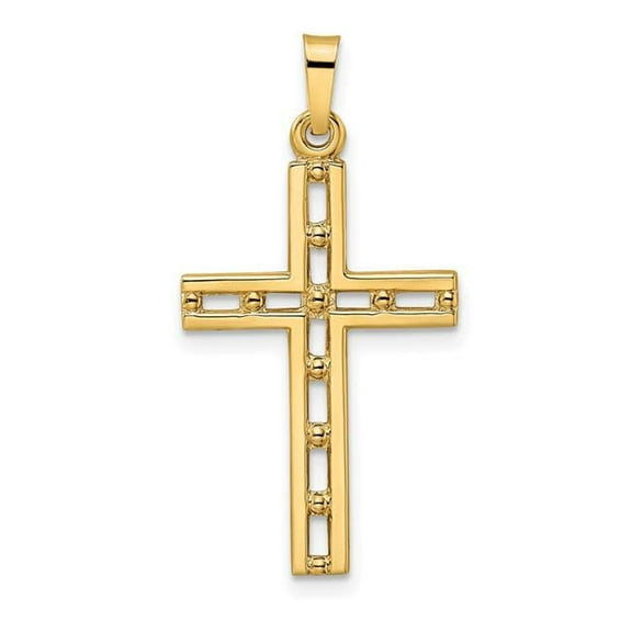 Finest Gold 14K Yellow Gold Polished Solid Cross Pendant