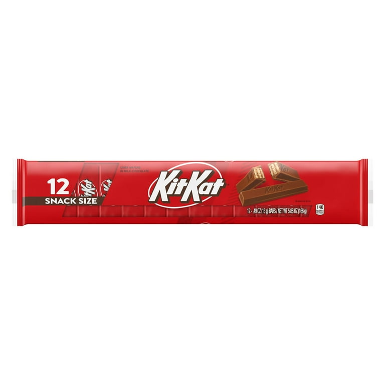 KITKAT Milk Chocolate Wafer Snack Size Bars, 0.49 oz, 12 Count, Individually Wrapped - Walmart.com KITKAT Milk Chocolate Wafer Snack Size Bars, 0.49 oz, 12 Count, Individually Wrapped - Walmart.com