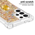 thumbnail image 3 of Funda para Samsung Galaxy S23 Ultra 5G con Brillo Líquido Flotante, Purpurina, Parachoques y Anillo Giratorio Soporte, 3 of 5