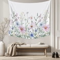 thumbnail image 5 of Pink Blue Spring Floral Tapestry for Bedroom Wall Hanging Tapestry, Watercolor Elegant Botanical Ceiling Backdrop Tapestries Poster Blanket Wall Decor for Teens Room Living Room Dorm 55" x 73", 5 of 8