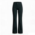 thumbnail image 3 of cocolona Womens Casual Loose Work Pants Elastic Button Waist Straight Wide Leg Travel Lounge Pants with Pockets, 3 of 5
