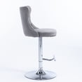 thumbnail image 5 of Rhomtree Swivel Tufted Velvet Square Adjustable Height Bar Stool, Gray, (Set of 2), 5 of 8