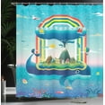 thumbnail image 4 of Ambesonne Ecology Shower Curtain, Whale Rainbow Ocean Art, 69"Wx75"L, Multicolor, 4 of 5