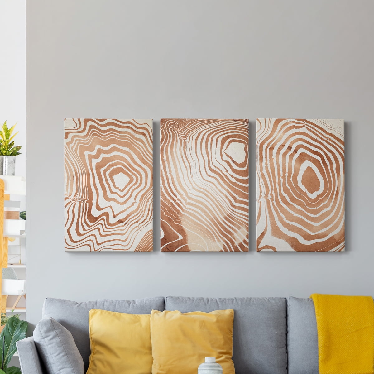 Wood Grain Suminagashi I Premium Gallery Wrapped Canvas - Ready to Hang - 8 x 12 Each