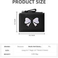 thumbnail image 2 of Wallet Women, Coquette Bow Cute Wallets, Small Compact Aesthetic Bifold Zipper Pocket Card Case Purse Holder with ID Window for Ladies (Purple), 2 of 8