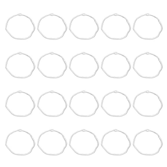 Uxcell Open Bezels for Resin, 30Pcs Large Alloy Hollow Circle Open Back Frame Pendants, Silver Tone