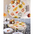thumbnail image 6 of Fitted Round Tablecloths Table Covers 36-44in,Thanksgiving White Pumpkin Leaves Waterproof Elastic Edged Table Cloth for Kitchen Dining Holiday Party Tables Decor,Fall Harvest Sunflower on Burlap, 6 of 6