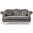thumbnail image 4 of Glory Furniture Transitional Velvet Loveseat, Dark Gray, 4 of 7