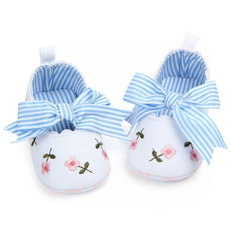 

Baby Girls Sandals Soft Non-Slip Floral Bow Shoes Soft First Walking Shoes