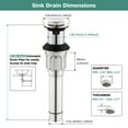 thumbnail image 3 of PARLOS Bathroom Sink Pop-Up Drain with Overflow, Drainer,Drain Stopper,Chrome, 3 of 8