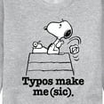 thumbnail image 3 of Peanuts - Snoopy Typos Make Me Sic - Men's Crew Neck Fleece Pullover, 3 of 6