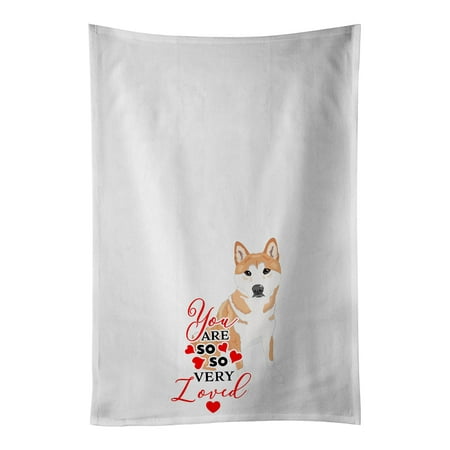 

Shiba Inu Red #2 so Loved White Kitchen Towel Set of 2 19 in x 28 in
