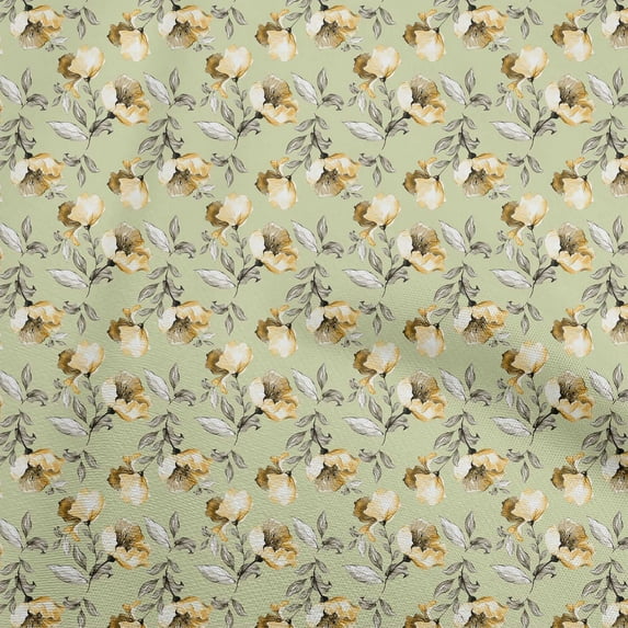oneOone Silk Tabby Dusty Green Fabric Floral Sewing Fabric By The Yard Printed Diy Clothing Sewing Supplies 42 Inch Wide