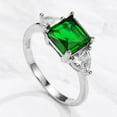 thumbnail image 3 of Womens Fashion Cubic Zirconia Brass Ring: Stylish Geometric Design, 10mm Wide Band, Emerald Cut, Ideal for Anniversaries, 3 of 3