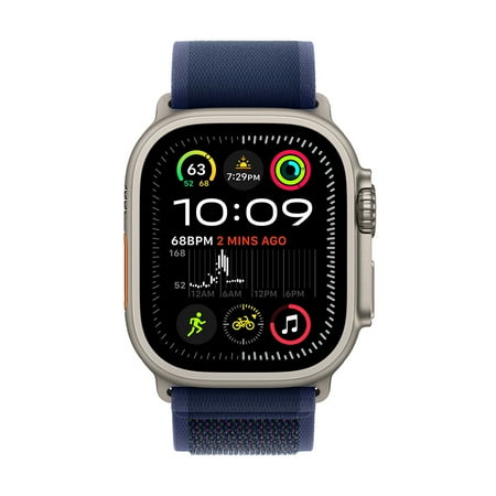 Apple Watch Ultra 2 (GPS+Cellular) 49mm Titanium Case with Blue Trail Loop - M/L - Natural