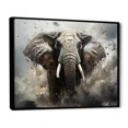 thumbnail image 2 of Designart "Harmonic Elephant Parade II" Animals Elephant Floater Framed Wall Decor, 2 of 5