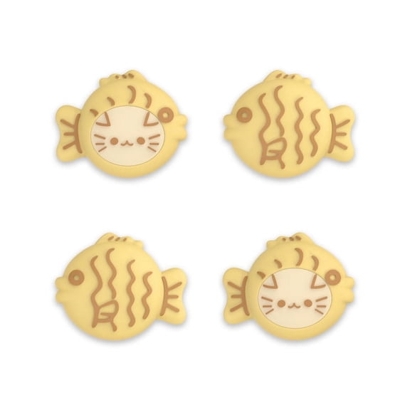 PlayVital Cute Thumb Grips for PS5, PS4, Xbox Series X/S & Switch Pro – Silicone Joystick Caps-Taiyaki Kitten