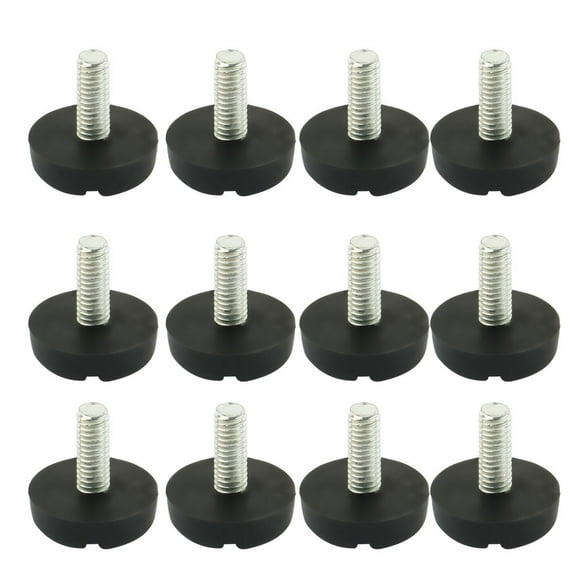 12pcs M6 x 20mm Male Thread Anti-slip Adjustable Furniture Levelling Foot Mounts