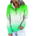 thumbnail image 2 of WXLWZYWL Womens Hoodies Pullover Button Up Long Sleeve Gradient Hooded Sweatshirts Tops with Pocket Trendy Clothing 2024, 2 of 5